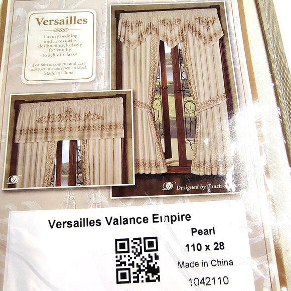 Versailles Valance Empire Pearl 110X28" Luxurious Window By Touch Of Class - Picture 2 of 11